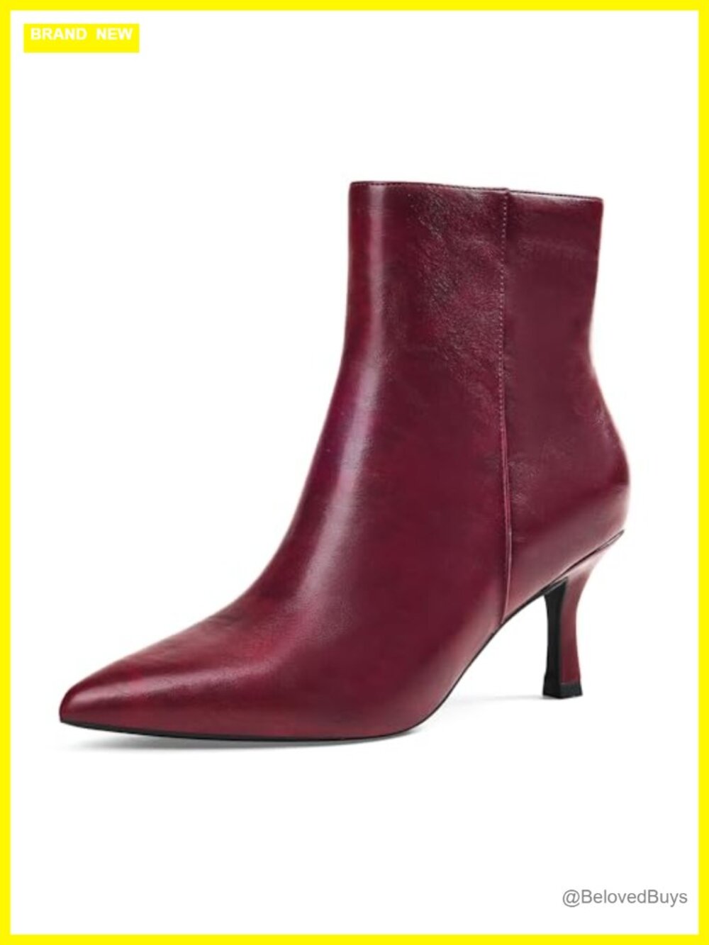 Kitten Heel Ankle Booties Pointed Toe Side Zip Slip Resistant Sole